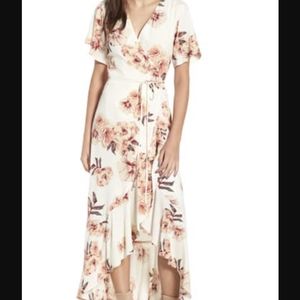 Leith long languid floral wrap maxi dress small
